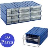 Şeffaf Çekmeceli Avadanlık Parça Kutusu 10'lu 110X120X62 mm - Seçenek 1