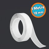 Şeffaf Çift Taraflı Nano Silikon Bant 18 mm 1 mt Güçlü Yapışkan Iz Bırakmaz Şeffaf Bant - 1 Adet