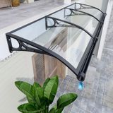 Şeffaf dış çatı, ev kapısı ve pencere için şeffaf polikarbonat tente, 81 x 251 cm, UV ve yağmur/kar koruması, uzun ömürlü hava koruması, modern tasarım, sade mont