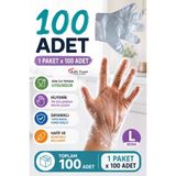 Şeffaf Eldiven 100 Adet Hışır Poşet Eldiven Kullan At Tek Kullanımlık Eldiven