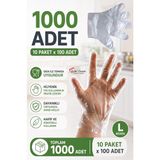 Şeffaf Eldiven 1000 Adet Hışır Poşet Eldiven Kullan At Tek Kullanımlık Eldiven - Çok Renkli