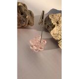Şeffaf Epoksi Pembe Renkli Glitterli Sukulent Şekil Kağıt Tutacağı Notluk Epoksi El Yapımı Hediyelik