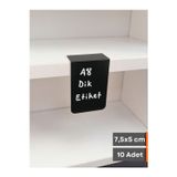 Şeffaf Etiket 10 Ad PVC Karatahta Siyah Ürün Etiket A8 5x7,5 cm Yapışkanlı Raf Fiyat Etiketi Dik Yapışan isimlik