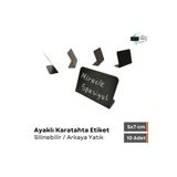 Şeffaf Etiket 10 Ad Silinebilir Karatahta Siyah Etiket Standlı Ayaklı Dekoratif Kafe Şarküteri Raf Vitrin Etiketi