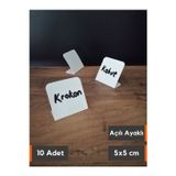 Şeffaf Etiket 10 Ad Silinebilir PVC Beyaz Etiket 5x5 cm Dekoratif Fiyat Ürün Etiket isimlik Karatahta Ayaklı Açılı