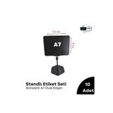 Şeffaf Etiket 10 Ad Standlı Etiket Tutucu Ve A7 Silinebilir Siyah Etiket Seti Vitrin Raf Ürün Etiket Seti
