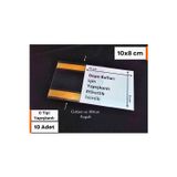 Şeffaf Etiket 10 Adet C Tipi 8x10 Cm Depo Ürün Etiketliği Şeffaf Yapışkanlı Etiketlik isimlik Raf Fiyat Etiketliği
