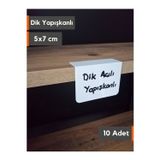 Şeffaf Etiket 10 Adet PVC Beyaz Etiket 5x7 cm Karatahta Dik Yapışkanlı Üst Raf Etiketi Ürün Fiyat Etiketi isimlik