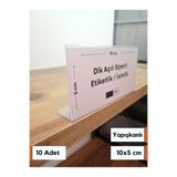 Şeffaf Etiket 10 Adet PVC Etiketlik 10x5 cm Raf Önü Siperli Ürün isimlik Fiyatlık Yapışkanlı Fiyat Etiketliği