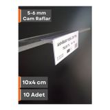 Şeffaf Etiket 10 Adet Pvc Etiketlik Cam Raflar Için 5-6 Mm Kalınlıkta Cam Rafa Takılan Ürün Isimliği Etiketlik