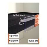 Şeffaf Etiket 10 Adet PVC Etiketlik Dik Siperli Yapışkanlı 10x5 cm Raf Önü Etiketlik Fiyat Etiketliği Ürün Etiket