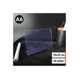 Şeffaf Etiket 10 Adet Pvc Etiketlik Menülük Broşürlük 10x15 Cm Halı Mobilya Ürün Etiketliği A6 Masaüstü Föylük