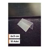 Şeffaf Etiket 10 Adet PVC Etiketlik Ürün Önü İsimlik 6x3 cm Açılı Ürün Tanıtım Fiyat Etiketlik Kart Tutucu Stand