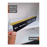 Şeffaf Etiket 10 Adet PVC Karatahta Siyah Ürün Etiket 24x4 cm Yapışkanlı Raf Fiyat Etiketi Dik Yapışan isimlik