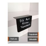 Şeffaf Etiket 10 Adet PVC Karatahta Siyah Ürün Etiket 5x7 cm Yapışkanlı Raf Fiyat Etiketi Dik Yapışan isimlik
