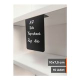 Şeffaf Etiket 10 Adet PVC Karatahta Siyah Ürün Etiket A7 10x7,5 cm Yapışkanlı Raf Etiketi Dik Yapışan isimlik
