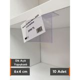 Şeffaf Etiket 10 Adet Pvc Şeffaf Etiketlik Isimlik Yapışkanlı Cep L Etiketlik Dik Açılı Raf Etiketliği Plastik Ürün Etiket Cebi Pvc Kart Koruyucu Cep - Raf Altı - 6x4 cm