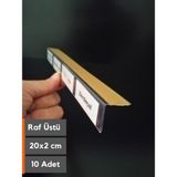 Şeffaf Etiket 10 Adet Pvc Şeffaf Etiketlik Isimlik Yapışkanlı Cep L Etiketlik Dik Açılı Raf Etiketliği Plastik Ürün Etiket Cebi Pvc Kart Koruyucu Cep - Raf Üstü - 20x2 cm
