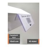 Şeffaf Etiket 10 Adet Pvc Yapışkanlı Etiketlik 5X10 cm Isimlik Ürün Raf Etiketliği Açılı Raflar Için Göz Hizası