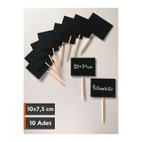 Şeffaf Etiket 10 Adet Saplamalı Etiket A7 Silinebilir Siyah (10x7,5 cm) PVC Etiket Dekoratif Vitrin Raf Etiketi