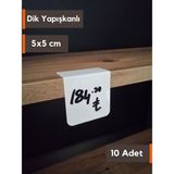 Şeffaf Etiket 10 Adet Silinebilir Beyaz Etiket Dekoratif Etiket isimlik Dik Açılı Yapışkanlı Raf Etiketi Beyaz PVC isim Panosu Vitrin Etiketi Kafe Tatlı Etiketi Parlak Beyaz Etiket - Raf Üstü - 5x5 cm