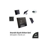 Şeffaf Etiket 10 Adet Silinebilir Karatahta Etiket Stand 10x10 Cm Arkaya Açılı Isimlik Ürün Tanıtım Bilgilendirme