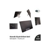 Şeffaf Etiket 10 Adet Silinebilir Karatahta Etiket Stand 14x10 Cm Arkaya Açılı isimlik Ürün Tanıtm Bilgilendirme