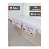 Şeffaf Etiket 10 Adet Yapışkanlı Etiketlik Profil 20x4 cm Raf Önü Etiketlik Profili Ürün İsim Fiyat Etiketlik
