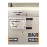 Şeffaf Etiket 50 Ad Mıknatıslı C Tipi 8x10 Cm Depo Ürün Etiketlik Şeffaf Magnet isimlik Raf Fiyat Etiketlik