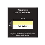 Şeffaf Etiket 50 Ad Pvc Etiketlik Yapışkanlı 10x4 Cm Raf Etiket Cebi Yapışkanlı Şeffaf Ürün Etiketliği Isimlik