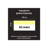Şeffaf Etiket 50 ad PVC Etiketlik Yapışkanlı 10x5 cm Raf Etiket Cebi Yapışkanlı Şeffaf Ürün Etiketliği İsimlik