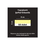Şeffaf Etiket 50 ad PVC Etiketlik Yapışkanlı 8x3 cm Raf Etiket Cebi Yapışkanlı Şeffaf Ürün Etiketliği İsimlik