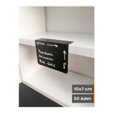 Şeffaf Etiket 50 Ad PVC Karatahta Siyah Ürün Etiket A7 10x7 cm Yapışkanlı Raf Fiyat Etiketi Dik Yapışan isimlik