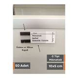 Şeffaf Etiket 50 Ad Pvc Mıknatıslı C Tipi 5x10 Cm Depo Ürün Etiketliği Şeffaf Magnet Isimlik Raf Fiyat Etiketliği