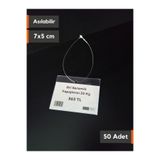 Şeffaf Etiket 50 Ad PVC Şeffaf Etiketlik isimlik Asılabilir ipli Kartlık Cep 7x5 cm Takılabilir Ürün Fiyat Etiketi
