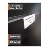 Şeffaf Etiket 50 Adet Pvc Etiketlik Cam Raflar Için 5-6 Mm Kalınlıkta Cam Rafa Takılan Ürün Isimliği Etiketlik