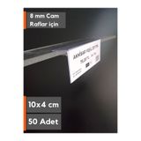 Şeffaf Etiket 50 Adet Pvc Etiketlik Cam Raflar Için 8 Mm Kalınlıkta Cam Rafa Takılan Ürün Isimliği Etiketliği