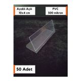 Şeffaf Etiket 50 Adet Pvc Etiketlik Kartvizitlik 10x4 Cm Ayaklı Ürün Fiyat Raf Etiketliği Bilgilendirme Kartlık