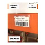 Şeffaf Etiket 50 Adet PVC Etiketlik Şeffaf Etiketlik, Raf Vitrin Ürün Etiketlik Cep 6x4 cm Yapışkanlı