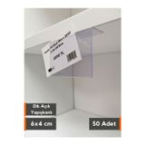 Şeffaf Etiket 50 Adet PVC Yapışkanlı Etiketlik Dik Açılı 6x4 cm Raflar için Etiketlik Etiket Cebi Ürün isimlik Alt