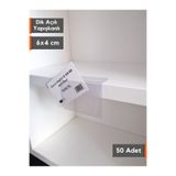 Şeffaf Etiket 50 Adet PVC Yapışkanlı Etiketlik Dik Açılı 6x4 cm Raflar için Etiketlik Etiket Cebi Ürün isimlik