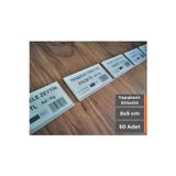 Şeffaf Etiket 50 Adet Raf Önü için Yapışkanlı Profil Etiketlik 8x5 cm, PVC Koruma Cepli Beyaz Profil 8x5 cm Etiket