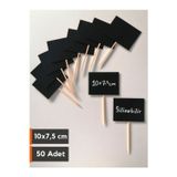 Şeffaf Etiket 50 Adet Saplamalı Etiket A7 Silinebilir Siyah (10x7,5 cm) PVC Etiket Dekoratif Vitrin Raf Etiketi