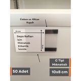 Şeffaf Etiket C Tipi Pvc Magnet Etiketlik Mıknatıslı Etiketlik - 50 Adet - 10x8 cm