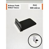 Şeffaf Etiket Pvc Etiketlik Etiket Standı Arkaya Yatık, Etiket Tutucu Aparat Kağıt Tutucu - 10 Adet - Siyah