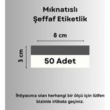 Şeffaf Etiket Pvc Etiketlik Isimlik Mıknatıslı Magnet Etiketlik Metal Raflar Depo Rafları Için Mıknatıs Etiketlik Etiket Koruyucu Cep - 50 Adet - 8x3 cm