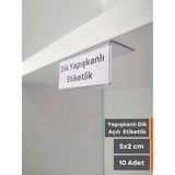 Şeffaf Etiket Pvc Etiketlik Raf Önü Dik Yapışkanlı 5x2 cm Vitrin Etiketliği Siperlikli Etiketlik Isimlik - 10 Adet - Raf Altı