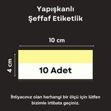 Şeffaf Etiket Pvc Etiketlik Yapışkanlı Cep Etiketlik Isimlk Raf Etiketliği Ürün Fiyat Etiketi Şeffaf Etiket Koruyucu Cep - 10 Adet - 10x4 cm