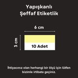 Şeffaf Etiket Pvc Etiketlik Yapışkanlı Cep Etiketlik Isimlk Raf Etiketliği Ürün Fiyat Etiketi Şeffaf Etiket Koruyucu Cep - 10 Adet - 6x3 cm