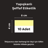 Şeffaf Etiket Pvc Etiketlik Yapışkanlı Cep Etiketlik Isimlk Raf Etiketliği Ürün Fiyat Etiketi Şeffaf Etiket Koruyucu Cep - 10 Adet - 6x4 cm
